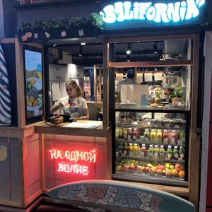 Selection of juices and smoothies  at Balifornia in Moscow