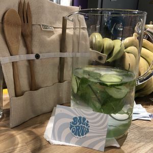 Infused water for free and bamboo cutlery  at Balifornia in Moscow