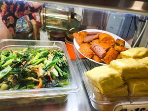 Veggies, otah and tauhu at Taste of Vegetarian in East Singapore