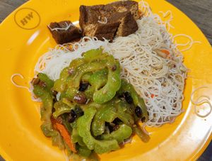 White beehoon with bitter gourd and tau Pok at $3 - 12/11/2022 at Taste of Vegetarian in East Singapore
