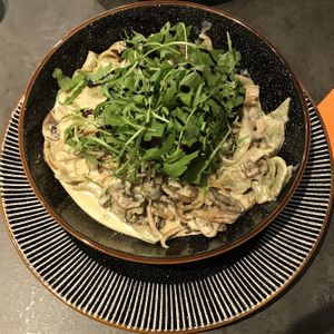 Mushroom tagliatelle from the Specials board   at The Crafty Crow in Gatehouse Of Fleet