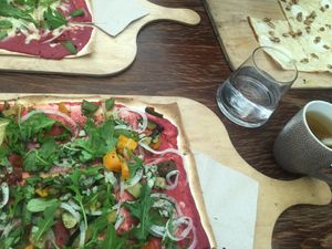 Fully Vegan Tarte Flambée at NattyFood in Carcassonne