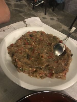 Aubergine sauce at Taverna Gardenia in Trikala