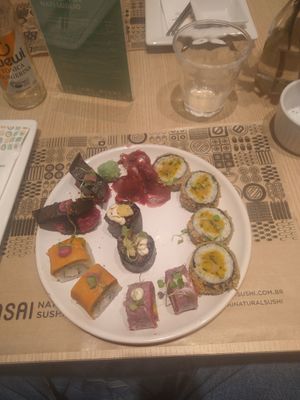 Mixed rolls at Yasai Natural Sushi in Rio De Janeiro