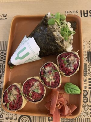 Hand roll at Yasai Natural Sushi in Rio De Janeiro