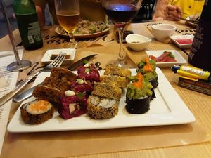 Super delicious vegan sushi combo at Yasai Natural Sushi in Rio De Janeiro