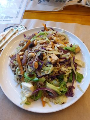 Yakisoba with tofu and vegetables at Yasai Natural Sushi in Rio De Janeiro