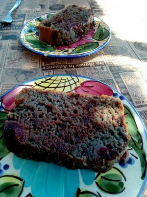 Bizcocho chocolate y cerezas at Cote Cafe in Zarzalejo