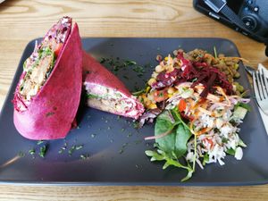 Warm Falafel Wrap at Nourish in Teignmouth