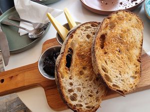 Toast and jam at Nourish in Teignmouth