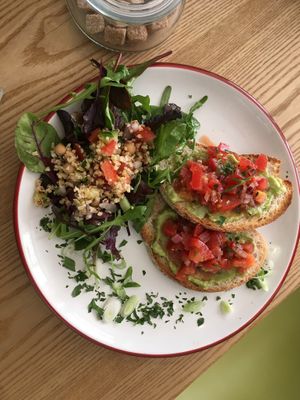 Bruschetta with salad. at Nourish in Teignmouth