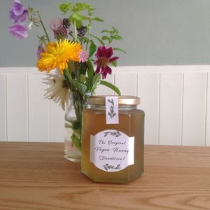 Vegan hunny made locally from plants and fruit. Amazing flavour and available at Nourish at Nourish in Teignmouth