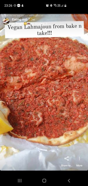 Vegan lahmajoun at Bake 'n' Take in Nicosia