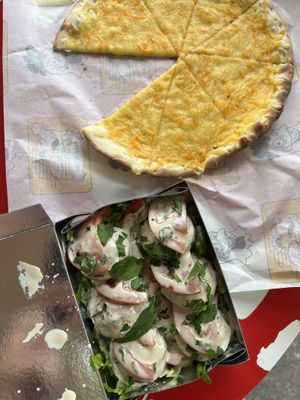 Falafel in a box and „cheese“ pie  at Bake 'n' Take in Nicosia