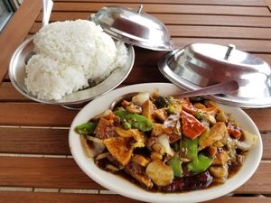 Hunan with tofu, dinner portion :-) at Fortune Chef in Caledonia