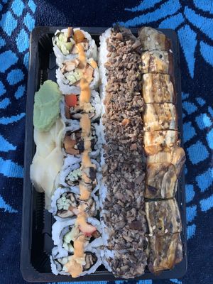 Spicy Shiitake, Magic Mushroom, Caterpillar Rolls at Wasabi Beach Sushi & Kitchen in Montauk