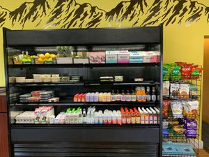 Vegan seaweed salad, yogurt, snacks and drinks at Wasabi Beach Sushi & Kitchen in Montauk