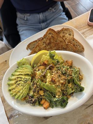 Grilled cheese with ceaser salad   at Nourishmoi in Mississauga
