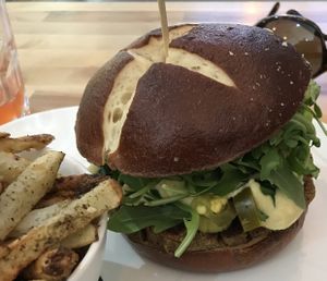 Rita Shawarma burger at Nourishmoi in Mississauga