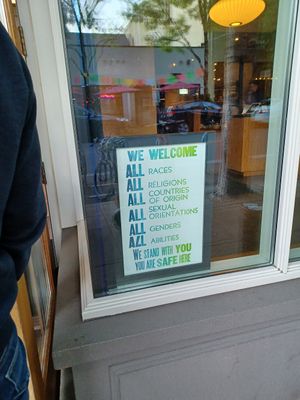Window sign at Salt & Straw - 23rd Ave in Portland