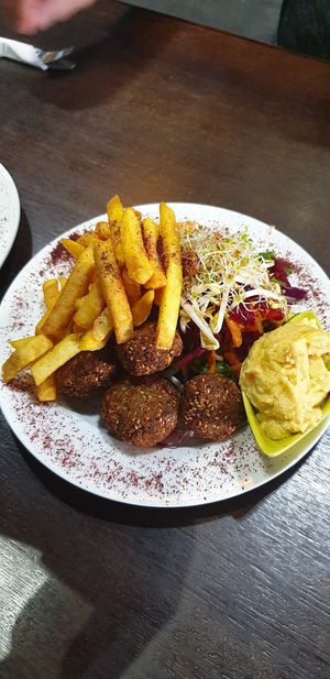 Falafels with chips at Future Cafe in Colac