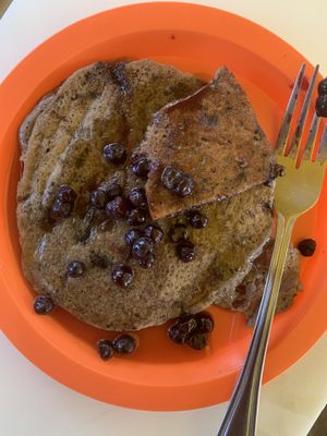 Chocolate chip blueberry pancakes  at Veggie Thumper - Food Truck in Des Moines