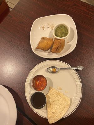Samosas and appetizer  at Monsoon Indian Cuisine in Palm Springs