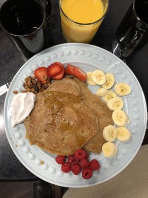 Vegan pancakes  at Beautiful Day Cafe in Hatfield