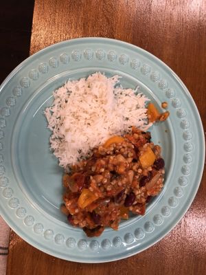 Vegan chilli  at Beautiful Day Cafe in Hatfield