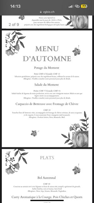   at VG restaurant- Epicerie Bio in Martigny