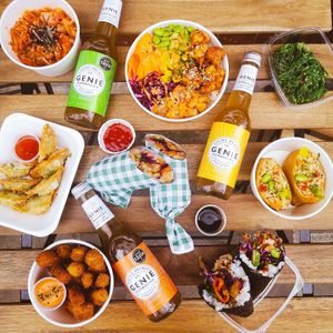 Home deliveries via Deliveroo  at Let's Do Maki in London