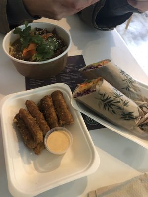 Truffle burrito & chicken Katso curry  #Veganuary at Let's Do Maki in London