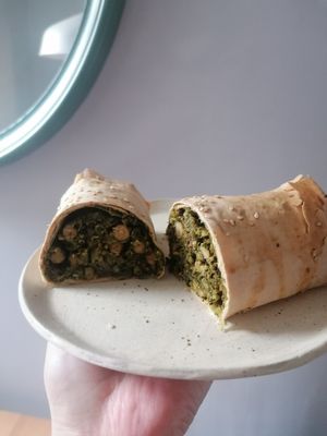 Moroccan roll (I think, or maybe it was the Bombay roll, we ordered one each) at Popina in London