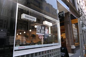 Front view at Crosstown Doughnuts - Cannon St in London