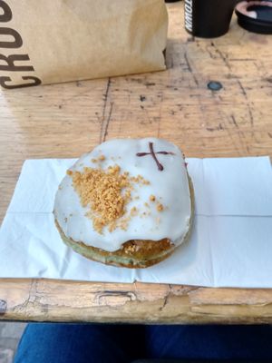 Vegan lime and coconut doughnut at Crosstown Doughnuts - Greenwich in South East London