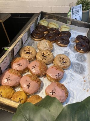 All these (and more) are vegan!  at Crosstown Doughnuts - Greenwich in South East London