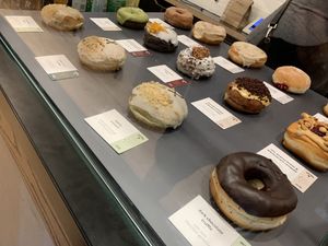 Vegan selection at Crosstown Doughnuts - Greenwich in South East London