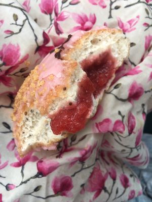 The strawberry one at Crosstown Doughnuts - Broadway Market in East London