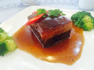 pork at Harmony Village Vegetarian in Macau