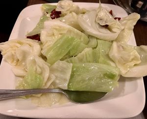 Cabbage with dry peppers  at Han Dynasty in New York City