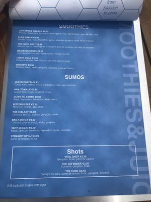 Menu  at U&Co. in Faro