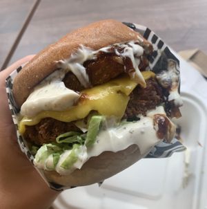 Chick’n Truffle Burger at Wholesome Junkies in Manchester