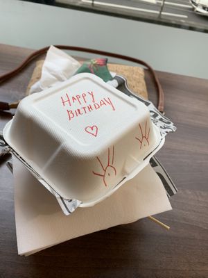 Mentioned we were in town for my partner’s 40th - how sweet is this?! at Wholesome Junkies in Manchester