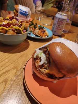 Kimchi chicken burger at Wholesome Junkies in Manchester