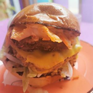 Kimchi chicken burger at Wholesome Junkies in Manchester