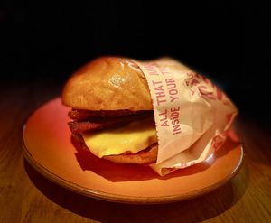 Breakfast Burger  at Wholesome Junkies in Manchester