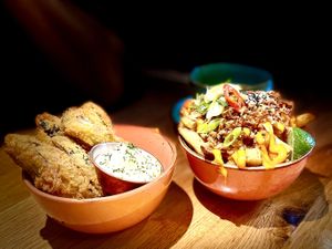 Frickles and Thai Fries  at Wholesome Junkies in Manchester