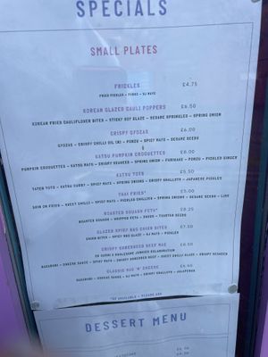 Menu - Specials  at Wholesome Junkies in Manchester