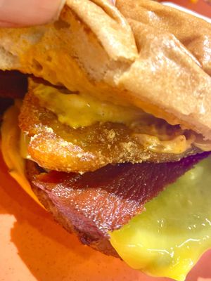 Breakfast Burger  at Wholesome Junkies in Manchester