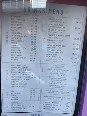 Menu - Drinks  at Wholesome Junkies in Manchester